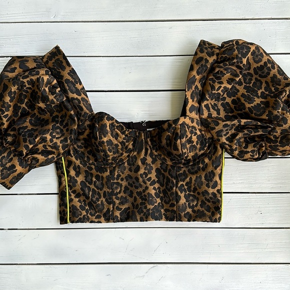 For Love & Lemons Jett Bustier Top Puff Sleeve size XS - Picture 3 of 7